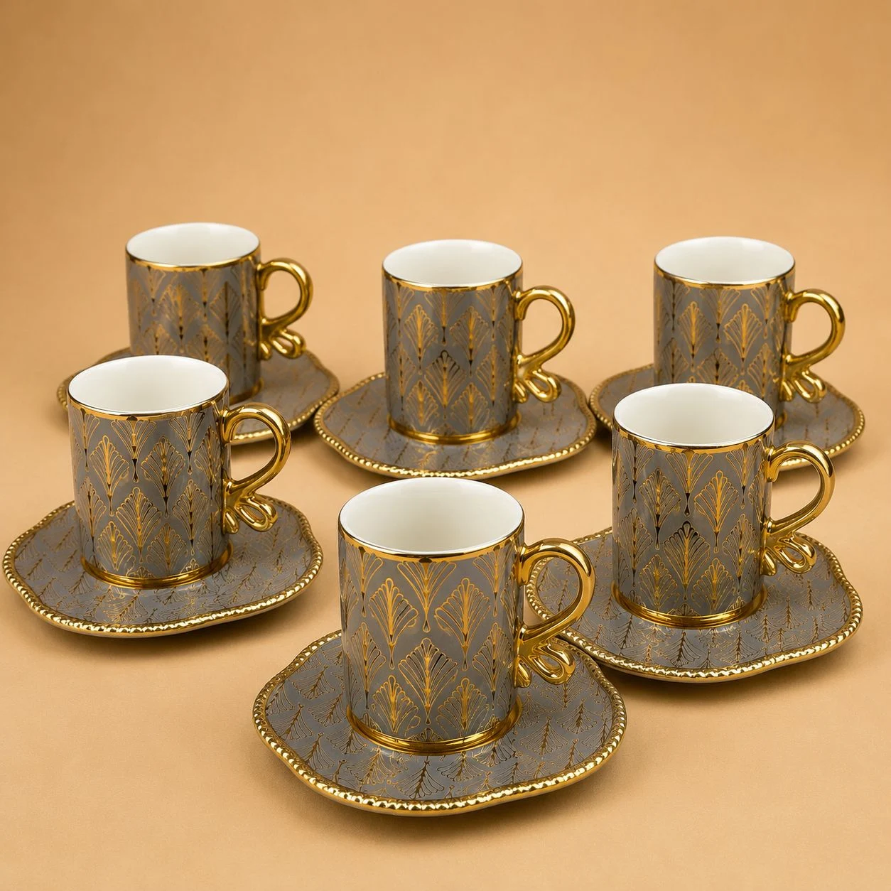 Juego de taza 12 pcs (gris)